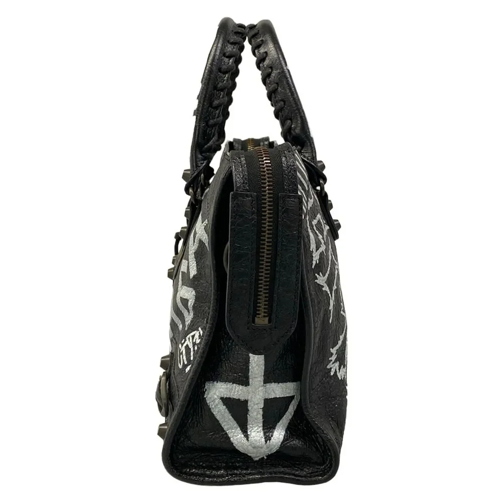 Balenciaga Graphic Classic City S Handbag 431621 Black White